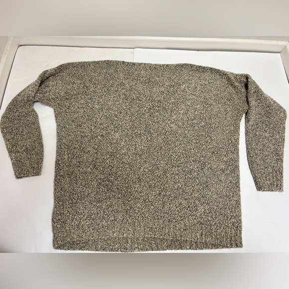Debut Boucle knit oversized v-neck sweater textured‎ size S/M beige black - Picture 9 of 11